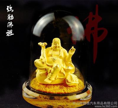 絨沙金汽車擺件 彌勒佛招財(cái)保平安符擺件 精美禮品佛禮3x 汽車裝飾件